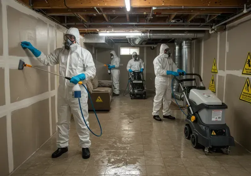 Basement Moisture Removal and Structural Drying process in Hollywood, CA